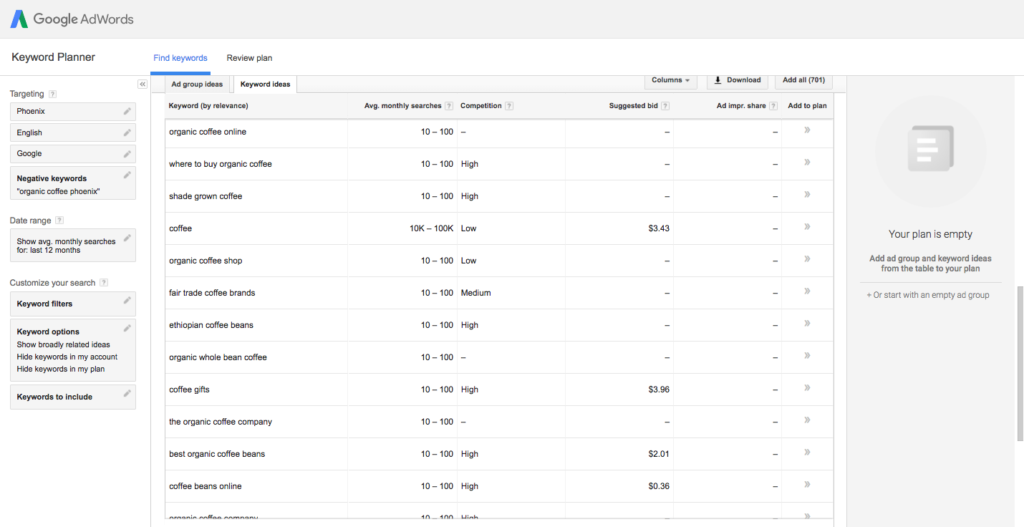 google adwords captura de ecran