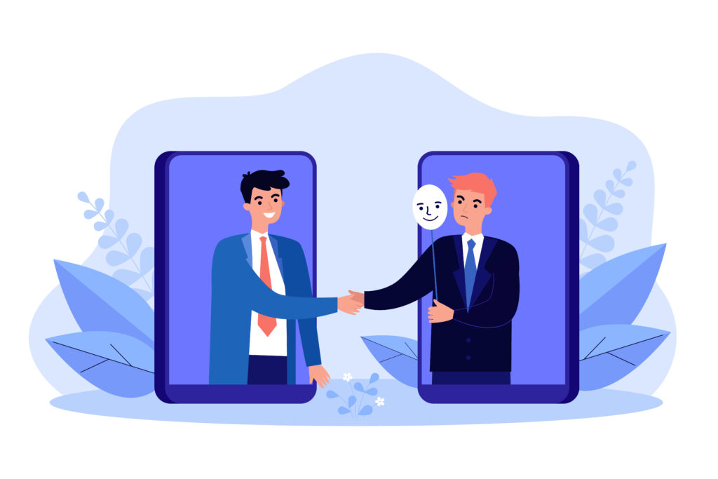 un client nefericit care dă mâna cu designerul său