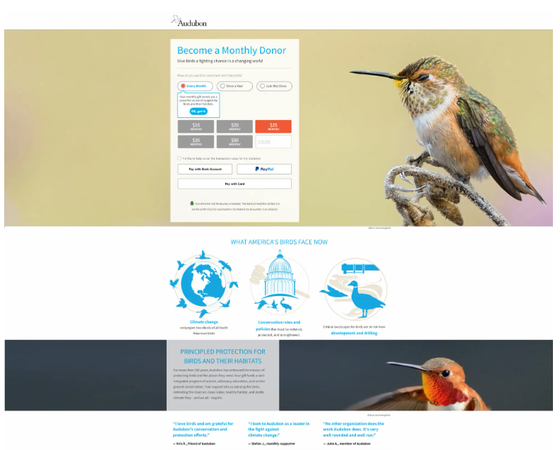 pagina de destinație simplă