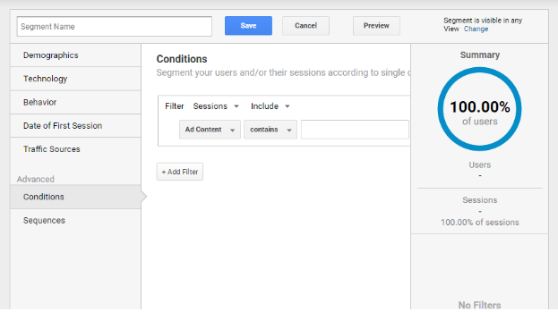 segmentare google analytics