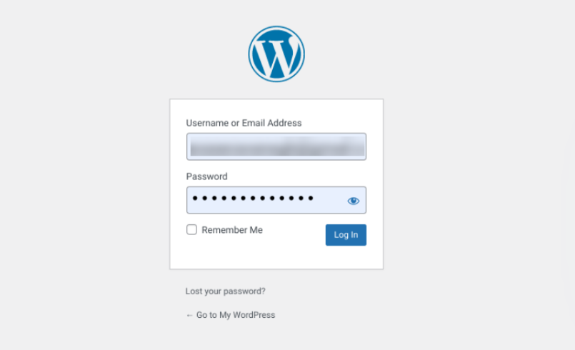 conectarea la contul wordpress