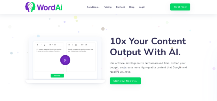 instrument pentru rescrierea articolelor wordai interfața site-ului web