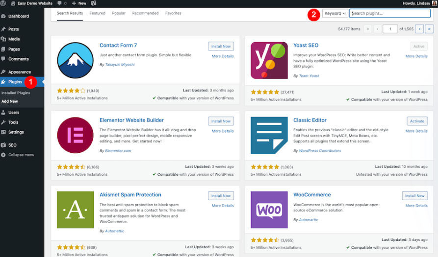 interogarea easy wp smtp în bara de căutare wordpress