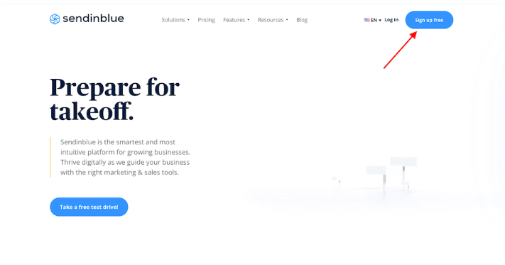 site-ul web sendinblue