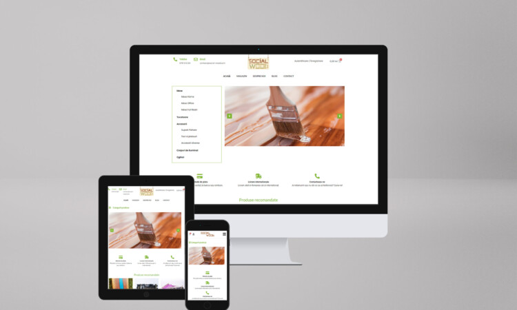 Mock-up site social wood