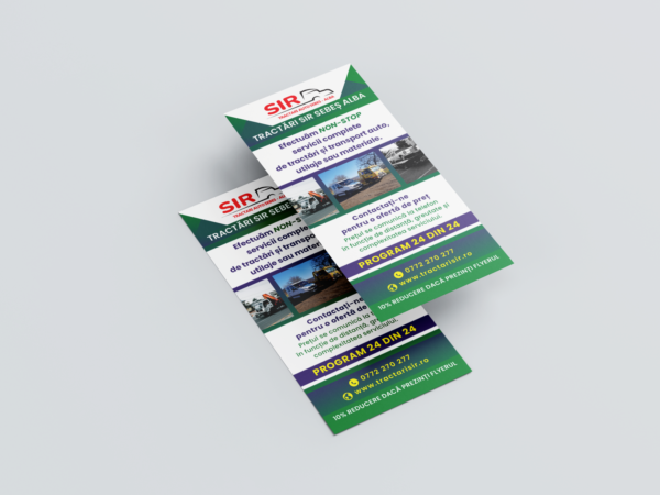 Tractari SIR flyer Mockup