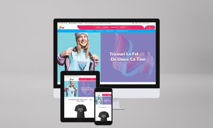 t-shirt cool Website Mockup